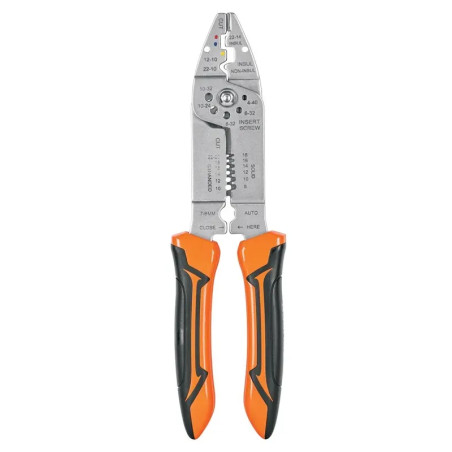 Alicate Pela Cable 9" Pulgadas, 8 Calibres y 4 Mordazas para Crimpar PE-CA-9 17353 Truper