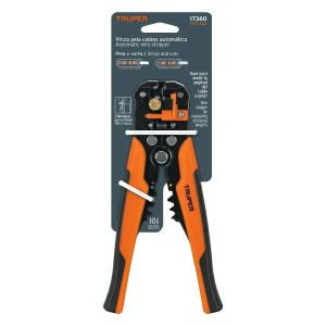 Alicate Pela Cable Automatico 8" Pulgadas, Calibres de 10 a 22 AWG con mordaza para crimpear, PEC-AUT 17360 Truper