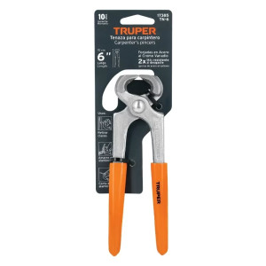 Alicate Tenaza 6", para carpinteros en acero al cromo vanadio, Mango de vinil, TN-6 17385 Truper