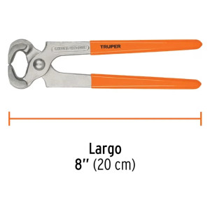 Alicate Tenaza 8", para carpinteros en acero al cromo vanadio, Mango de vinil, TN-8 17380 Truper