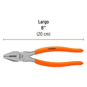 Alicate universal 8" acero al cromo vanadio mango de vinil, T200-8 17308 Truper