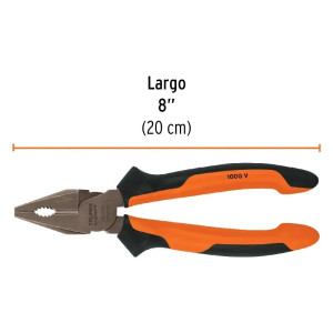 Alicate universal aislado 8" 1000v Electricista Comfort Grip Acero al cromo vanadio, T201-8X 17330 Truper