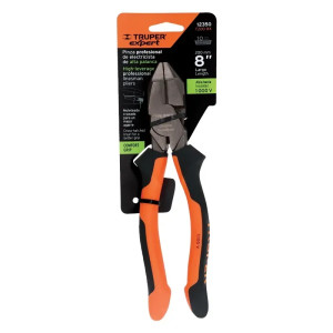 Alicate universal aislado 8" 1000v Electricista Comfort Grip Acero al cromo vanadio, T200-8X 12350 Truper