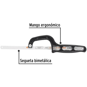 Mini Arco de Plastico 12" con Sierra de 24 dpp, para corte en espacios reducidos, MAT-12P 20002 Pretul
