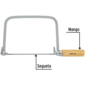 Arco de Sierra Arco Calador 6", Incluye 5 sierras, Varios Usos, ACA-6 20000 Pretul