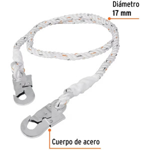 Cable de Posicionamiento, 2 Metros, Ganchos de Acero forjado, para conectarse a los anillos D, CAB-5489-20 14436 Truper