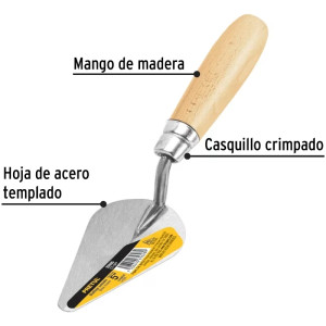 Badilejo Soldado 5", en acero al carbono, para Albañileria, CT-5PP 20605 Pretul