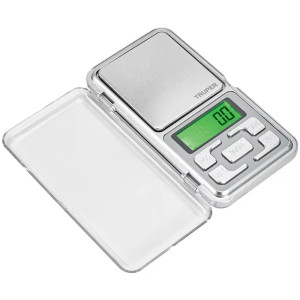 Balanza Electronica de Bolsillo 500g 5Medidas Plato inox, Truper 100786