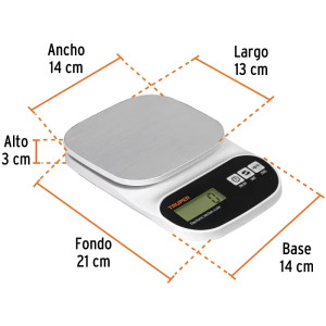 Balanzas Digital 5kg para Cocina PlatoInoxidable Truper 103116