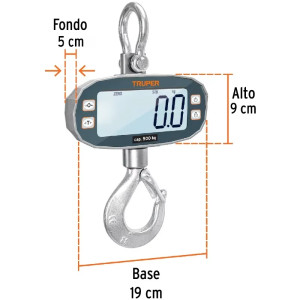 Balanzas Digital Colgante 500kg Recargable AutoApagado Truper 102543