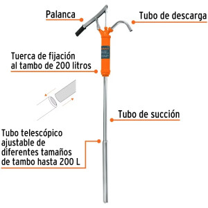 Bombas Extractora de Aceites con Palanca, Tubo 1" Longitud 89 cm, BOMEX-31 16857 Truper