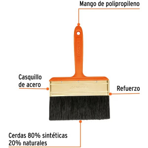 Brochas Profesionales 6" 66x19mm ResisteSolvente 14488 Truper