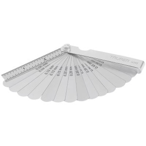 Galgas de Bujia, 15 Hojas, Graduacion 0.05 - 0.63mm Inc. Regla Graduada, en acero al manganeso, CAL-15 14395 Truper