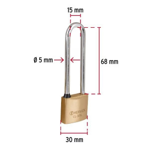 Candados 30mm S4 ExtraLargo 2llaves Hermex 43440