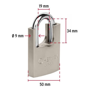 Candados Acorazado 50mm S6 Hierro 3llaves Anti-Ganzua Hermex 43313