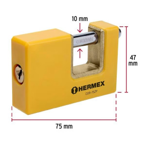 Candados Antipalanca 75mm S5 2Llaves Hermex 23524