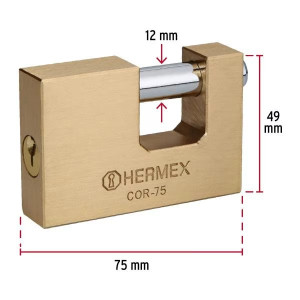 Candados Antipalanca 75mm S8 2Llaves Hermex 43357
