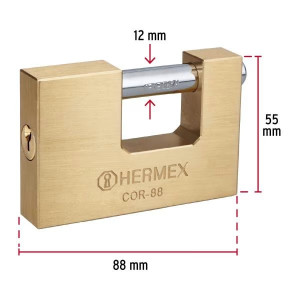 Candados Antipalanca 88mm S8 2Llaves Hermex 43358