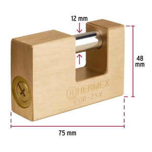 Candados Antipalanca 75mm S9 3Llaves Hermex 43353