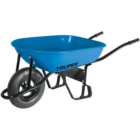 Carretilla Reforzada 5.5f ft3 o 80 Litros, Llanta Neumatica 16 x 4 Pulgadas, Calibre 20, CAT-50ND 11752 Truper