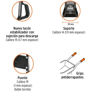 Carretillas 6 ft3 750kg Super Reforzado Calibre18 Imponchable, Truper 100417