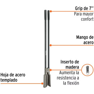 Cavador Atlas mango de acero 114cm Grips, Truper 11131