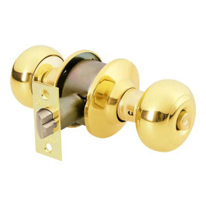 Cerraduras Pomo Oval Dorado brillante Dormitorio Hermex 43458
