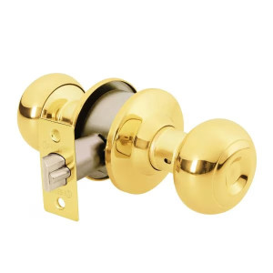 Cerraduras Pomo Oval Dorado brillante Entrada Hermex 43457