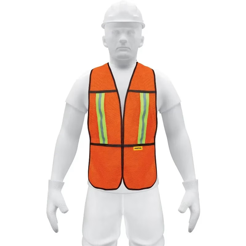 Chaleco de Seguridad Unitalla Naranja Cintas Dobles 3/4" Alta Visibilidad, CHS-200N 21025 Pretul