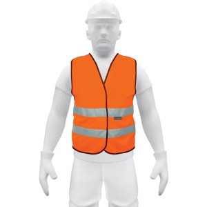 Chaleco de Seguridad Unitalla Naranja Cintas 2" con cierre Alta Visibilidad, CHS-500N 13426 Truper