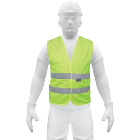 Chaleco de Seguridad Unitalla Verde Cintas 2" con cierre Alta Visibilidad, CHS-500V 13425 Truper