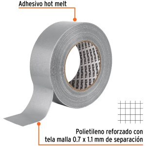 Cinta Ducte Tape 48mm x50m E0.19mm Resistente a Temperaturas Truper 12588