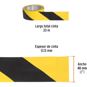 Cinta de Señalizacion 33m Adhesivo Acrilico, Truper 12597
