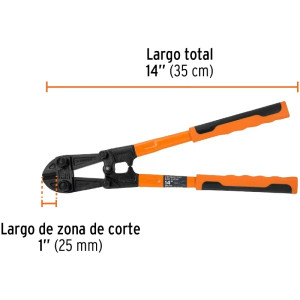 Cizallas Profesionales Corte 1/4" Medida 14", Acero al cromo molibdeno, CP-14X 12831 Truper
