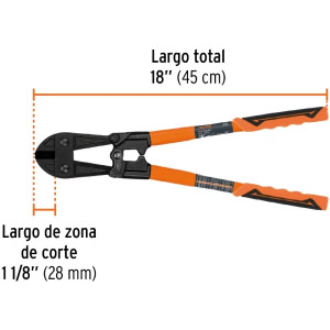Cizallas Profesionales Corte 3/8" Medida 18", Acero al cromo molibdeno, CP-18X 12832 Truper