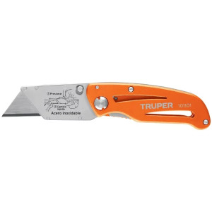Navaja Abatible 6" Cuchilla Cambio Rapido CuerpoAluminio AceroInox, Truper 101101