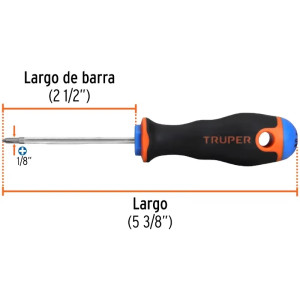 Desarmador Estrella Bhex 1/8" x2-1/2" ComfortGrip Truper 18546
