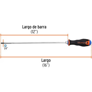 Desarmador Estrella BHex 1/4" x12" ComfortGrip Truper 100838