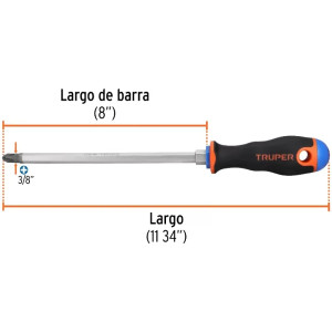 Desarmador Estrella BHex 3/8" x8" ComfortGrip Truper 100839