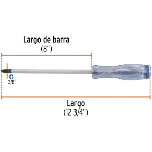 Desarmador Estrella de Golpe 3/8" x8" Bhex MAcetato Truper 100814