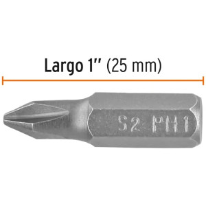 Puntas Phillips PH2 x 1" 5pzas Cruz para Desarmador Electrico o Manual, PUDE-1102 12141 Truper