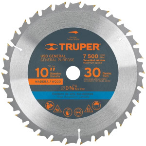 Discos Sierra para Madera 10" Centro 5/8", 30 Dientes de carburo de tungsteno, ST-1030 18304 Truper