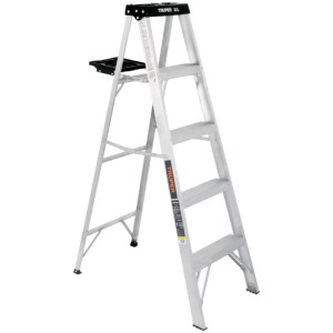 Escaleras  Tijera 4 Peldaños con Bandeja T3 Max2.7m P4.8kg EAluminio, Truper 16742