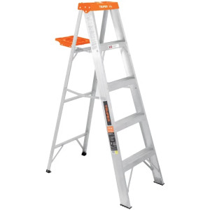 Escaleras  Tijera 4 Peldaños con Bandeja T2 Max2.7m P5.1kg EAluminio, Truper 10264