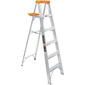 Escaleras  Tijera 5 Peldaños con Bandeja T2 Max3m P5.7kg EAluminio, Truper 10335