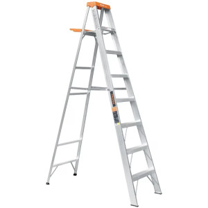 Escaleras  Tijera 7 Peldaños con Bandeja T2 Max3.7m P8.3kg EAluminio, Truper 10337