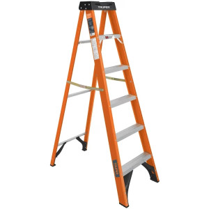 Escaleras de Tijera 5 Peldaños T2 Max3m P7.5kg FibraVidrio, Truper 100225