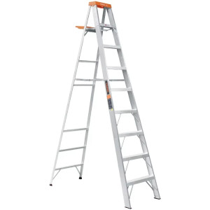 Escaleras  Tijera 8 Peldaños con Bandeja T2 Max4m P9.5kg EAluminio, Truper 10338