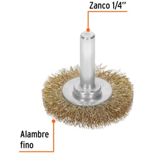 Escobillas Circulares 1 1/2" Alambre Fino  Z1/4" Truper 11573