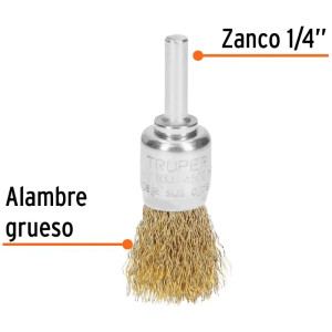 Escobillas Tipo Copa 3/4" Alambre Grueso Z1/4" Truper 11593